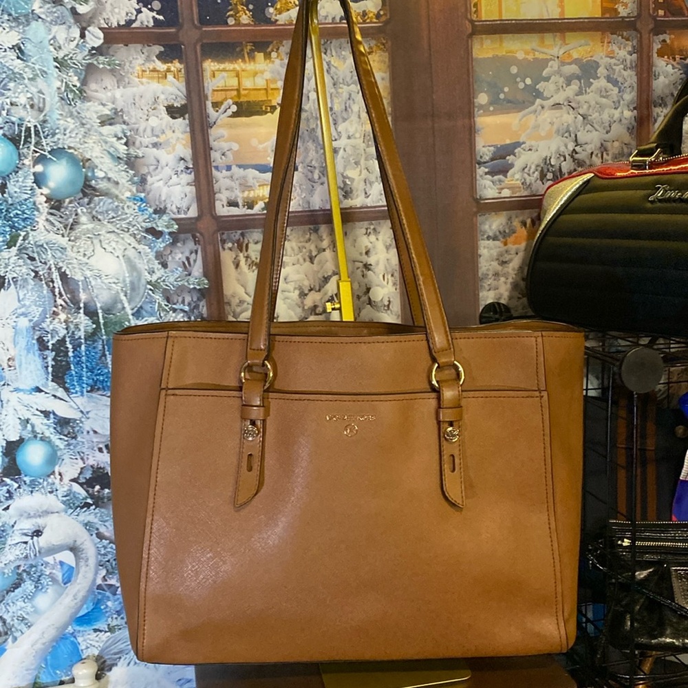 Michael Kors Brown Leather Tote Bag